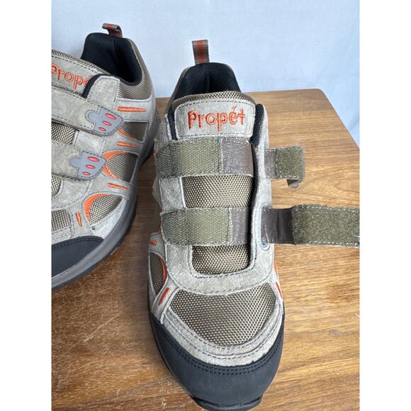 Propét Shoes Men's 7.5 Connelly Strap Slip-On Sneaker Gray Gunsmoke Orange M5502 - Picture 9 of 11